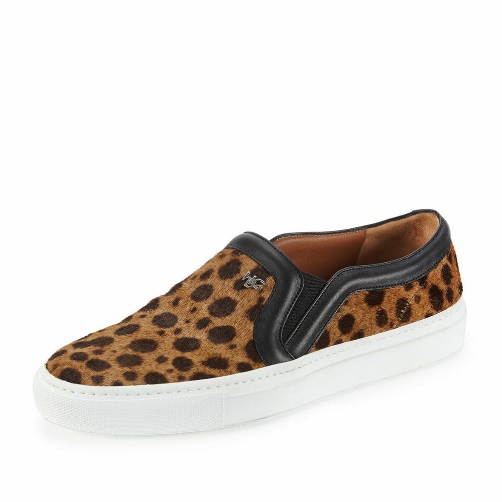 Givenchy Leopard Pony Calf Slip on Sneakers 37 7
